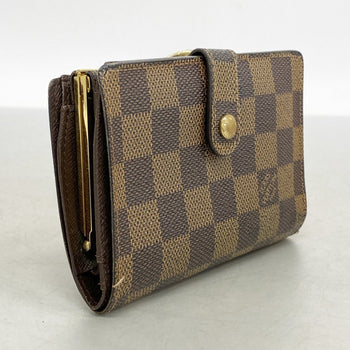 Louis Vuitton Damier Porte Monnaie Bi-Fold Viennois Wallet N61664 Ebene