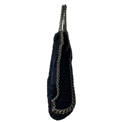 Stella Mccartney Falabella Crochet Knit Handbag/Shoulder Bag In Black