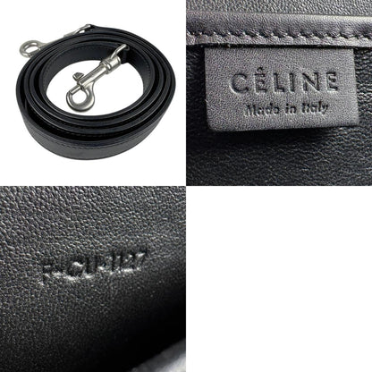 Celine Handbag Shoulder Bag Luggage Nano Shopper Leather Red X Black Grey