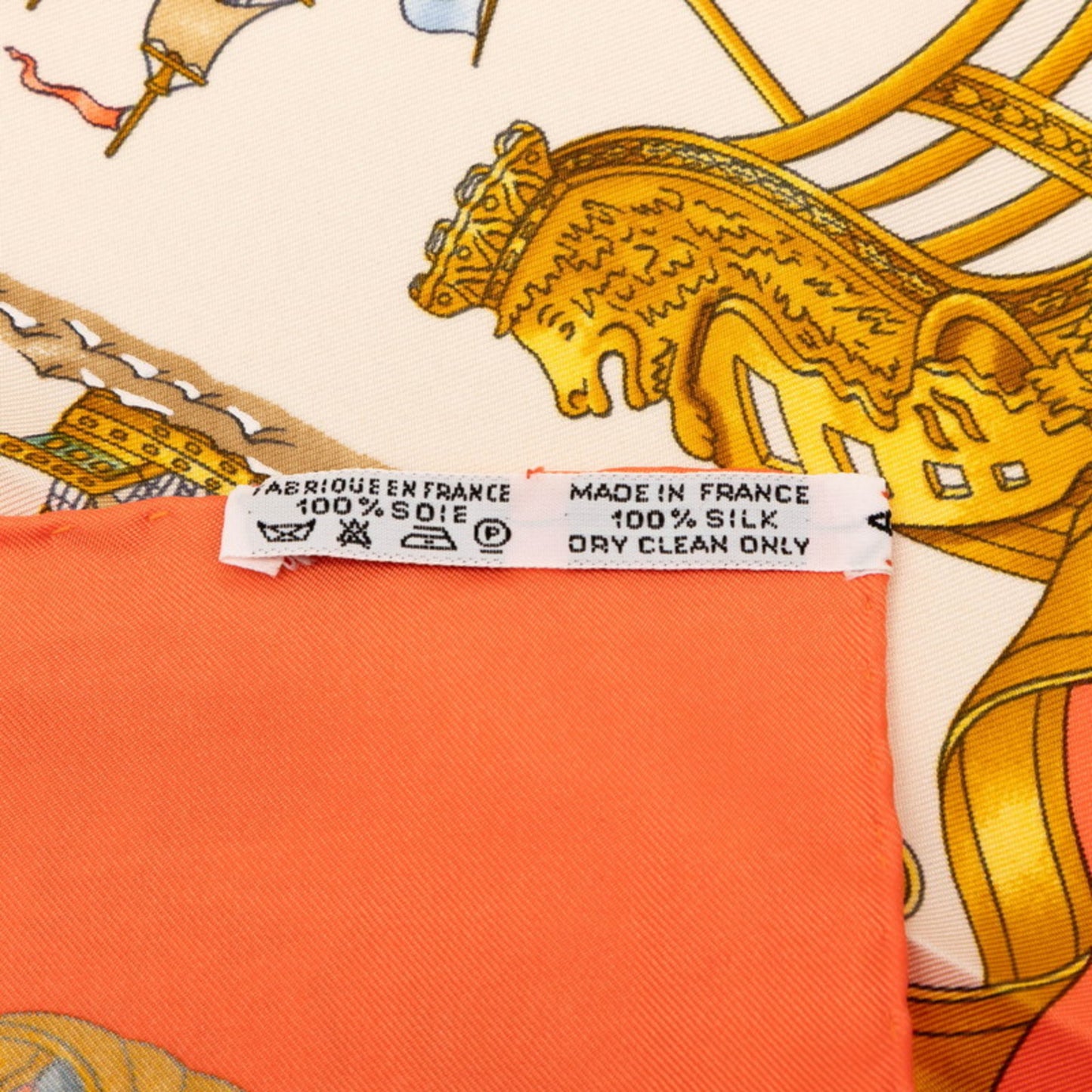 Hermes Herms Carr 90 Voiles De Lumire 1572 Sailboat Of Light Scarf In Orange