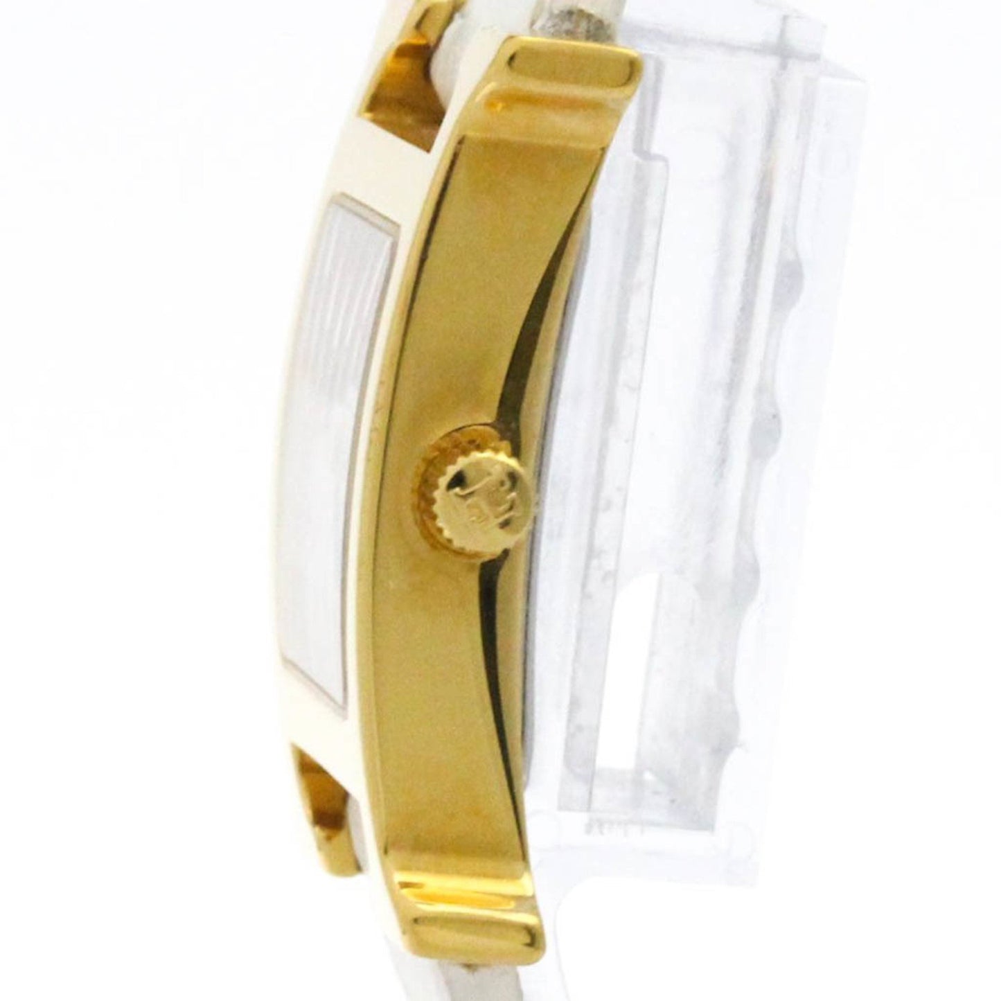Hermes H Watch Gold Plated Leather Quartz