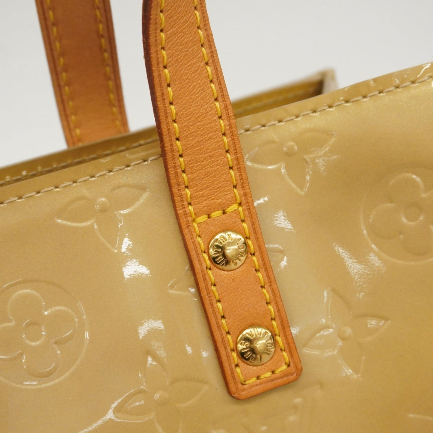 Louis Vuitton Vernis Reed Pm Handbag M91144 Beige