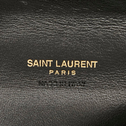 Saint Laurent Ysl Cassandra Tri-Fold Compact Wallet 692061 Black Leather