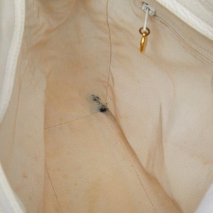 Chanel Triple Coco Mark Chain Shoulder Bag In White Caviar Skin