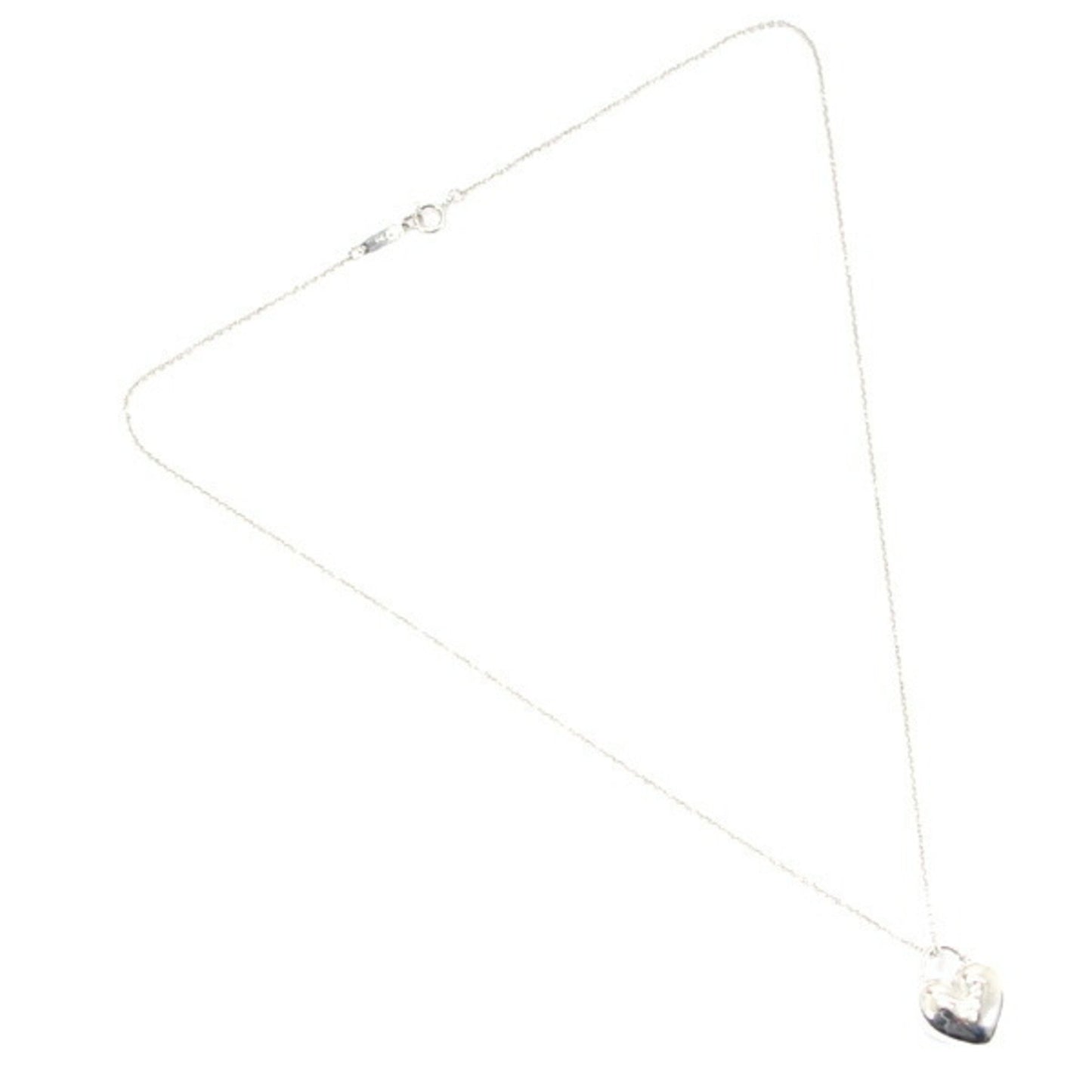 Tiffany Necklace Sentimental Heart 3P Diamond K18 Wg 750 Pendant White Gold