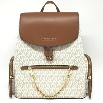 Michael Kors Chain Backpack Brown X Ivory Jet Set Item 35T1Gttb3B Michael Kors