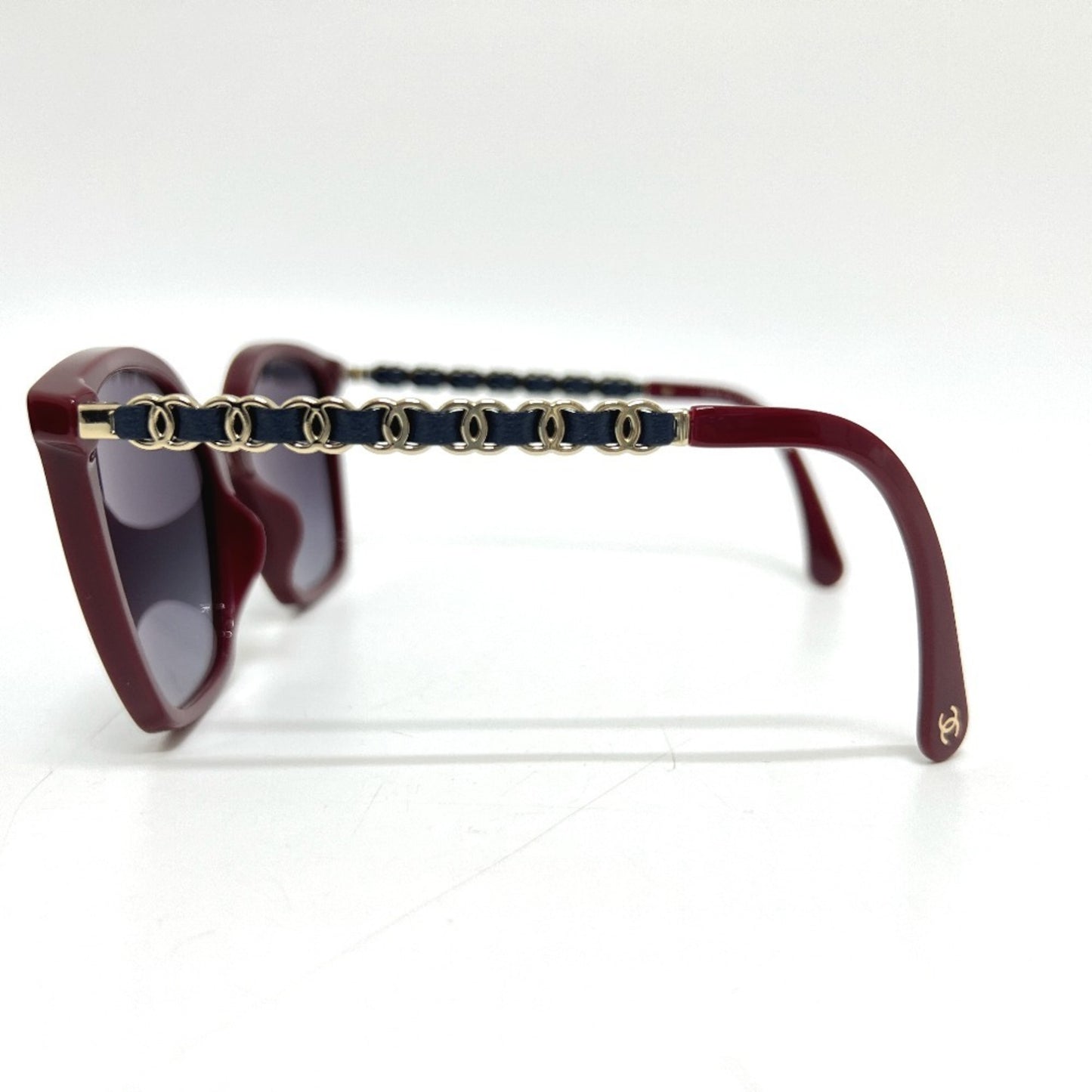 Chanel 5546-Q-A Coco Mark Chain Square Shape Calfskin Sunglasses