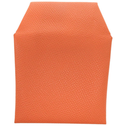 Herms Bastia Epsom Leather Coin Case Wallet In Orange