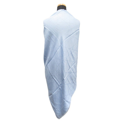 Christian Dior Cannage Jacquard Large Stole/Scarf Shawl Silk Cashmere Blend Logo Blue
