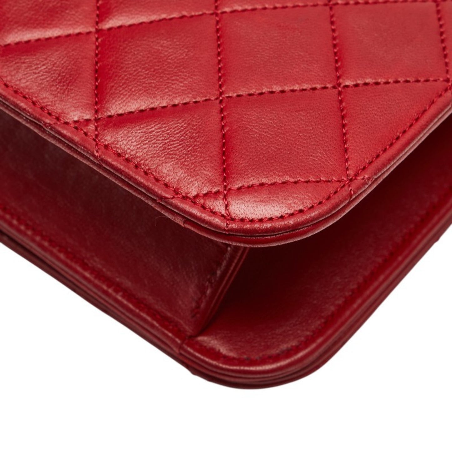 Chanel Coco Mark Matelasse Chain Shoulder Bag In Red Lambskin