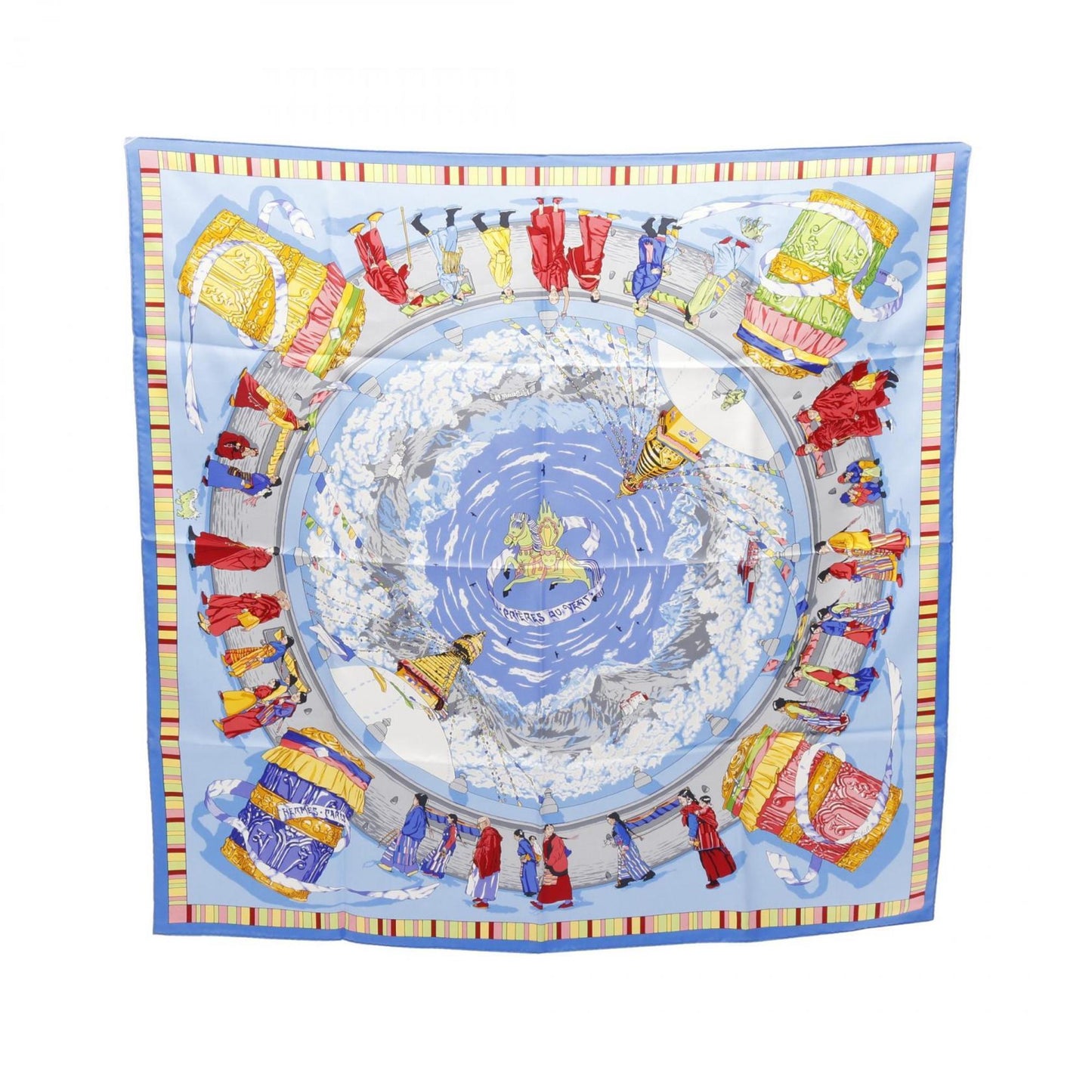 Hermes Herms Carr 90 Prieres Au Vent Silk Scarf For Women