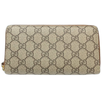 Gucci Gucci Long Wallet 410102 Round Gg Supreme Canvas Beige 181304