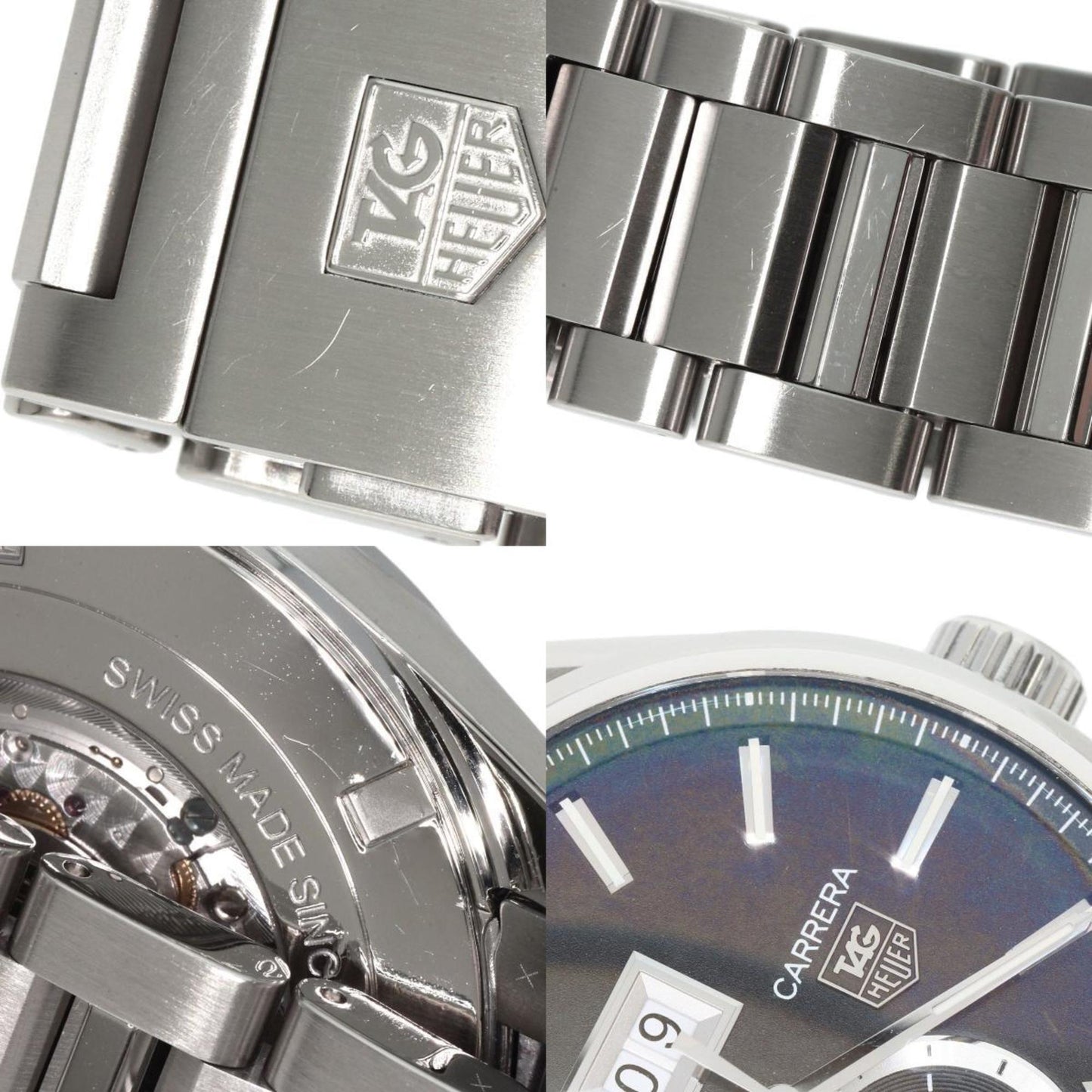 Tag Heuer War5010 Carrera Grand Date Gmt Watch Stainless Steel Ss