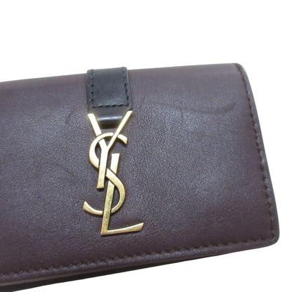 Yves Saint Laurent Saint Laurent Paris Ysl Line Origami Tiny Wallet Tri-Fold Brown Black