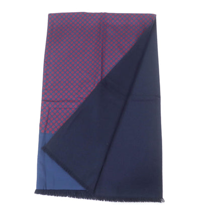 Hermes Silk Angora Anchor Pattern Fringed Shawl/Stole/Scarf