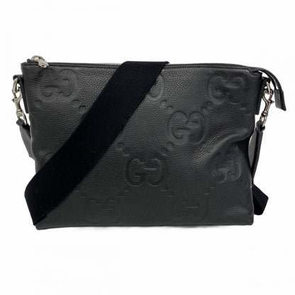Gucci Gg Embossed Shoulder Bag 696009 Leather Black