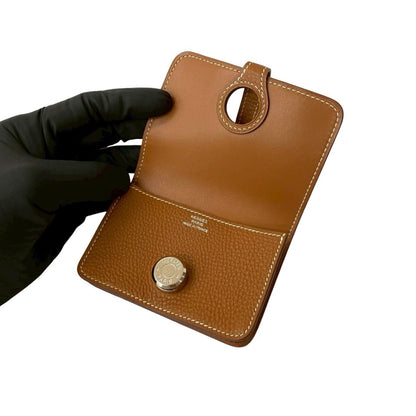 Hermes Dogon Taurillon Clemence Leather Wallet/Coin Purse