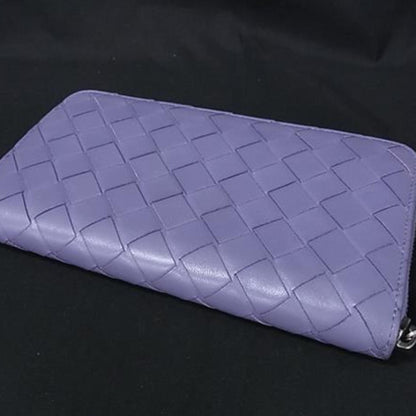 Bottega Veneta Intrecciato Zip-Around Wallet 608053 Lavender Leather