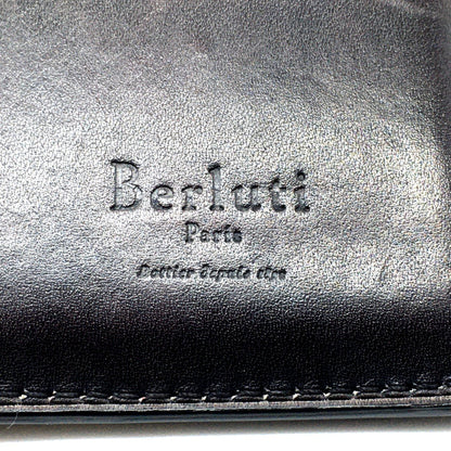 Berlutti Calligraphy Long Wallet Leather Accessory Long Wallet Folded Wallet Purple Dark Purple