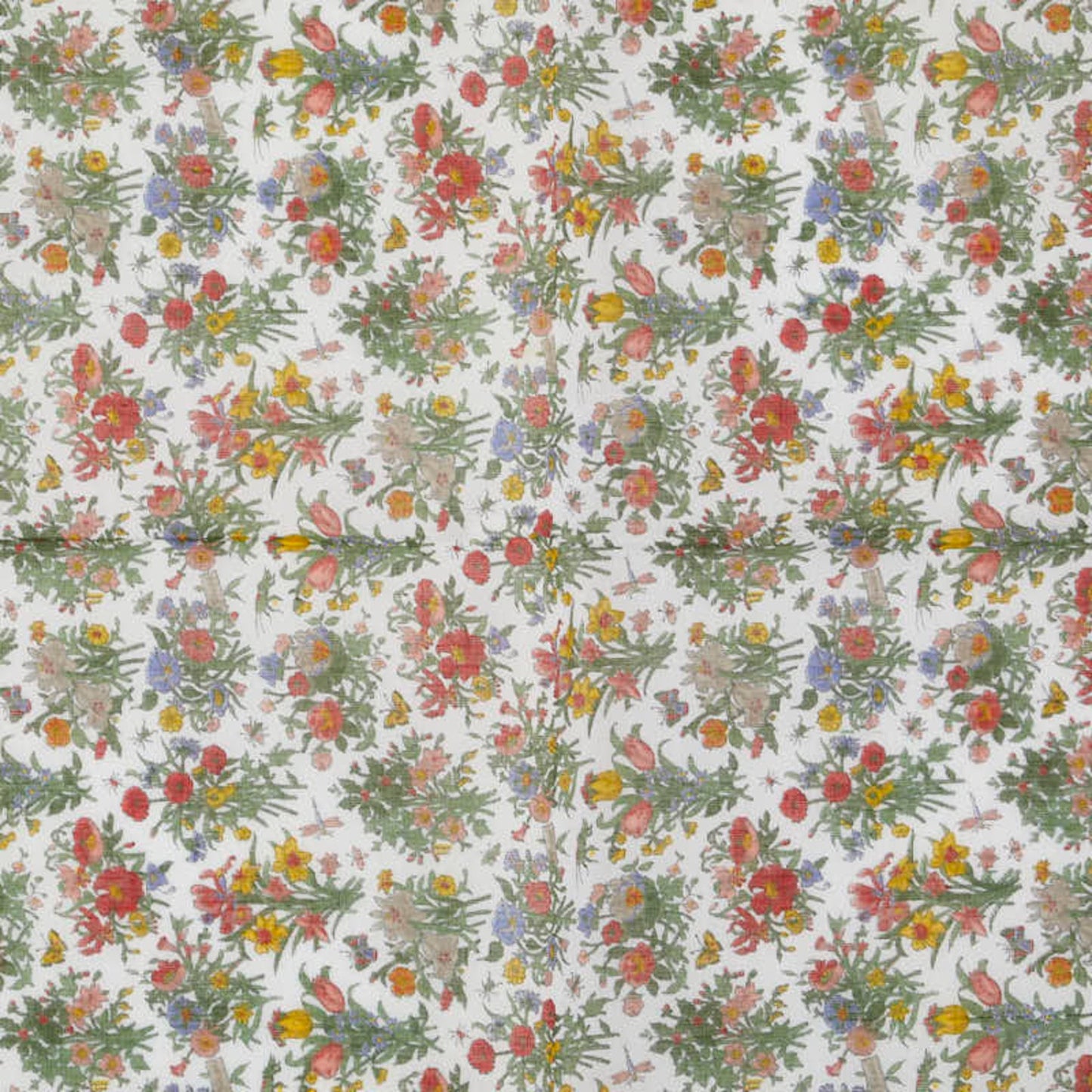 Gucci Floral Botanical Print Scarf/Muffler/Handkerchief In Red