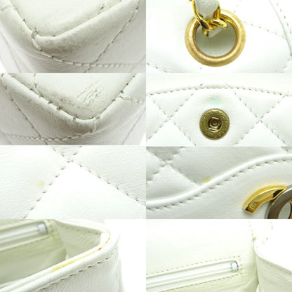 Chanel Paris Limited Edition Double Flap Shoulder Bag In White Lambskin