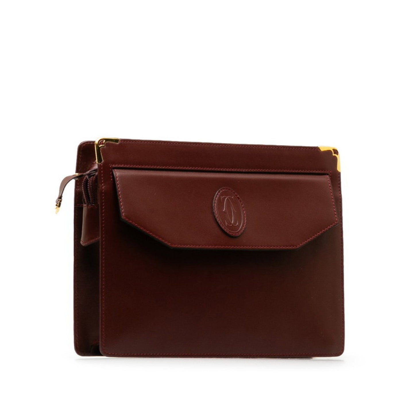 Cartier Must Line Second Bag Wine Red Leather