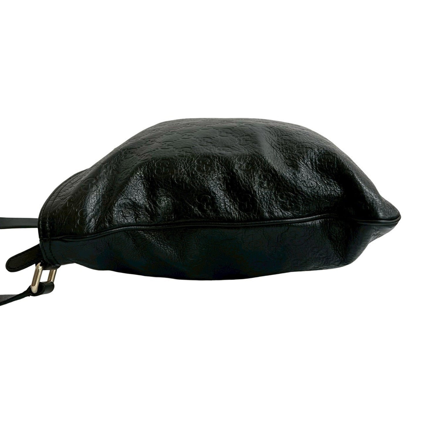 Gucci Gucci Shima Gg Logo Engraved Leather Shoulder Bag