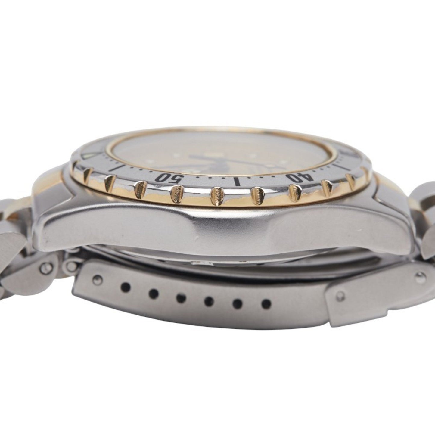 Omega 2000 Series Watch 974.015 Quartz Gold Dial Stainless Steel Plated