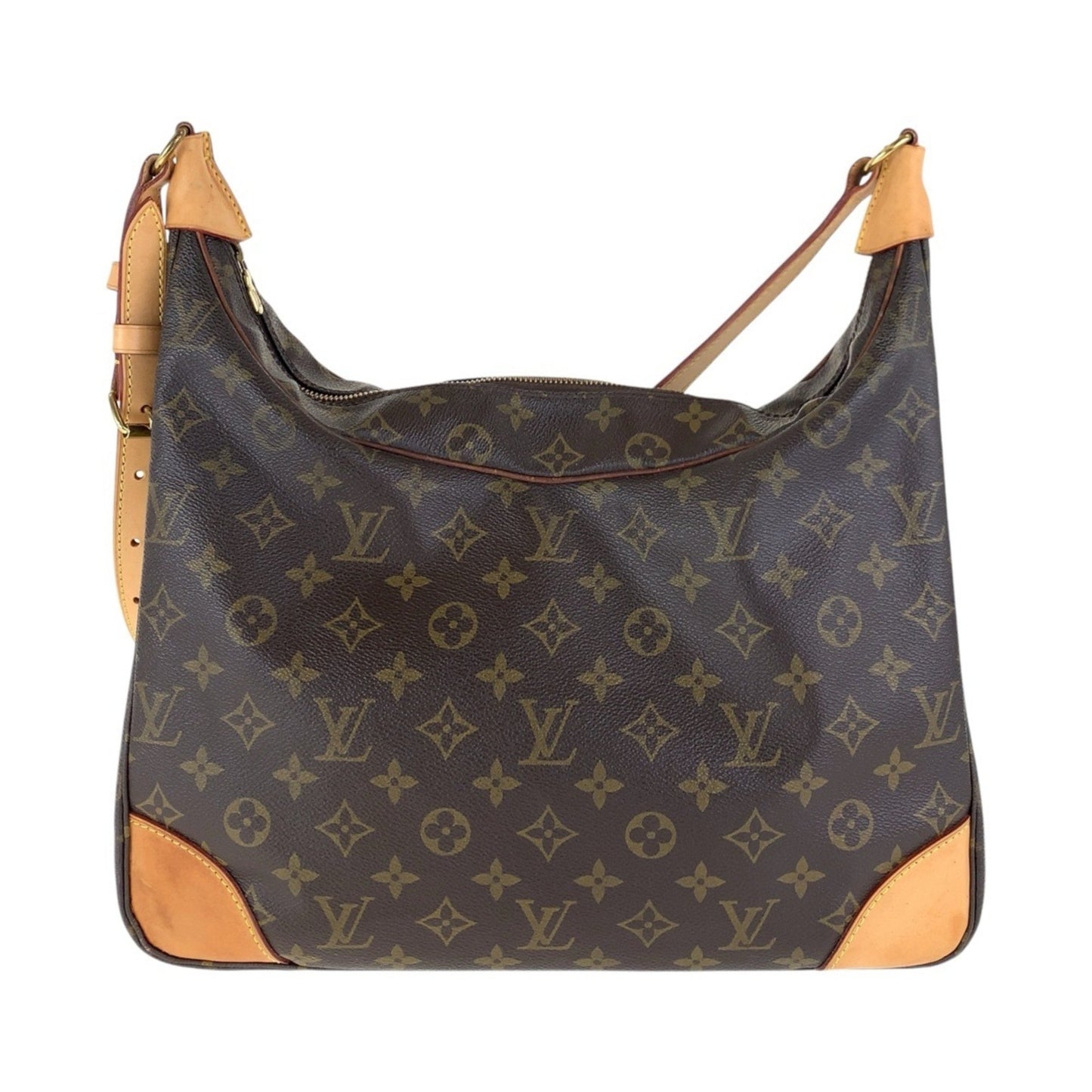 Louis Vuitton Monogram Boulogne 35 Brown Leather Shoulder Bag With Gold Hardware