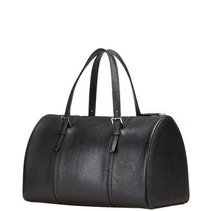 Burberry Nova Check Mini Boston Bag In Black Leather