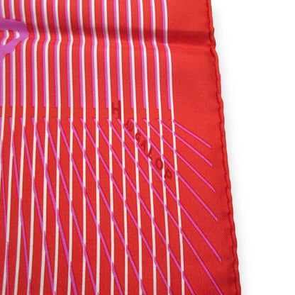 Hermes H Au Galop Carr 45 100% Silk Scarf/Muffler Red