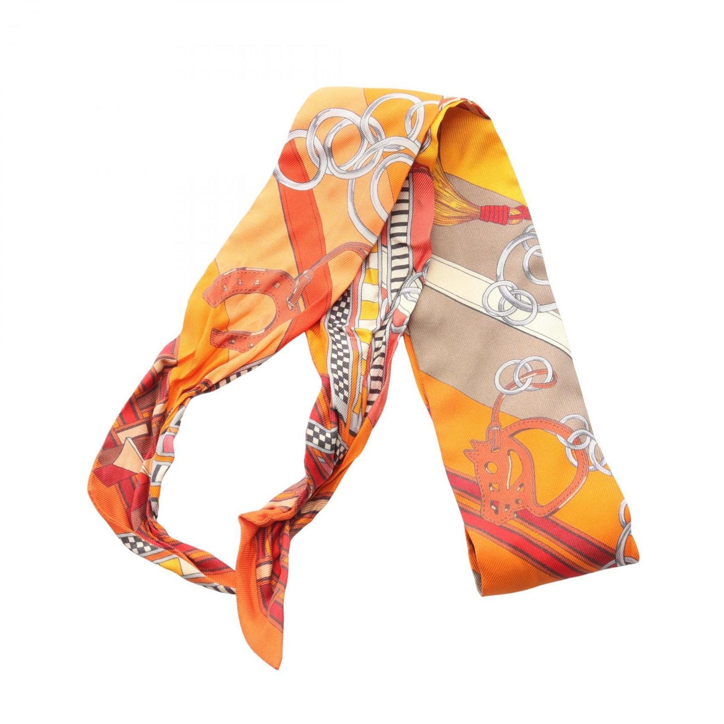 Hermes Herms Twilly Brides Et Gris Silk Scarf For Women