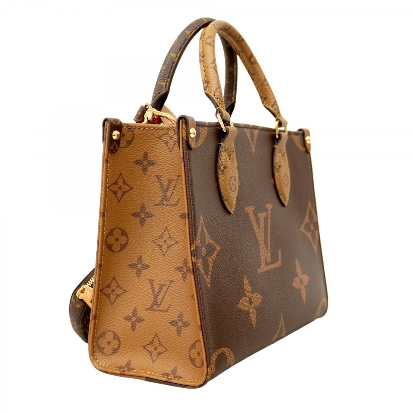 Louis Vuitton Monogram Giant Reverse On-The-Go Pm Handbag M46373 Brown 2-Way Bag