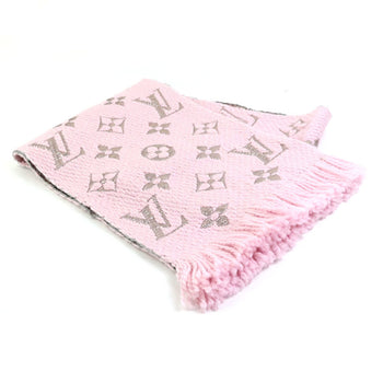 Louis Vuitton Muffler Escharp Logomania Shine Wool/Silk Pink X Silver
