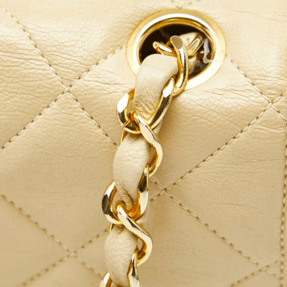 Chanel Matelasse Chain Shoulder Bag In Beige Lambskin