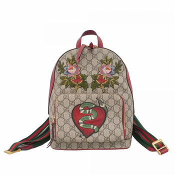 Gucci Backpack/Daypack Gg Supreme Sherry Line 427042 Beige Red