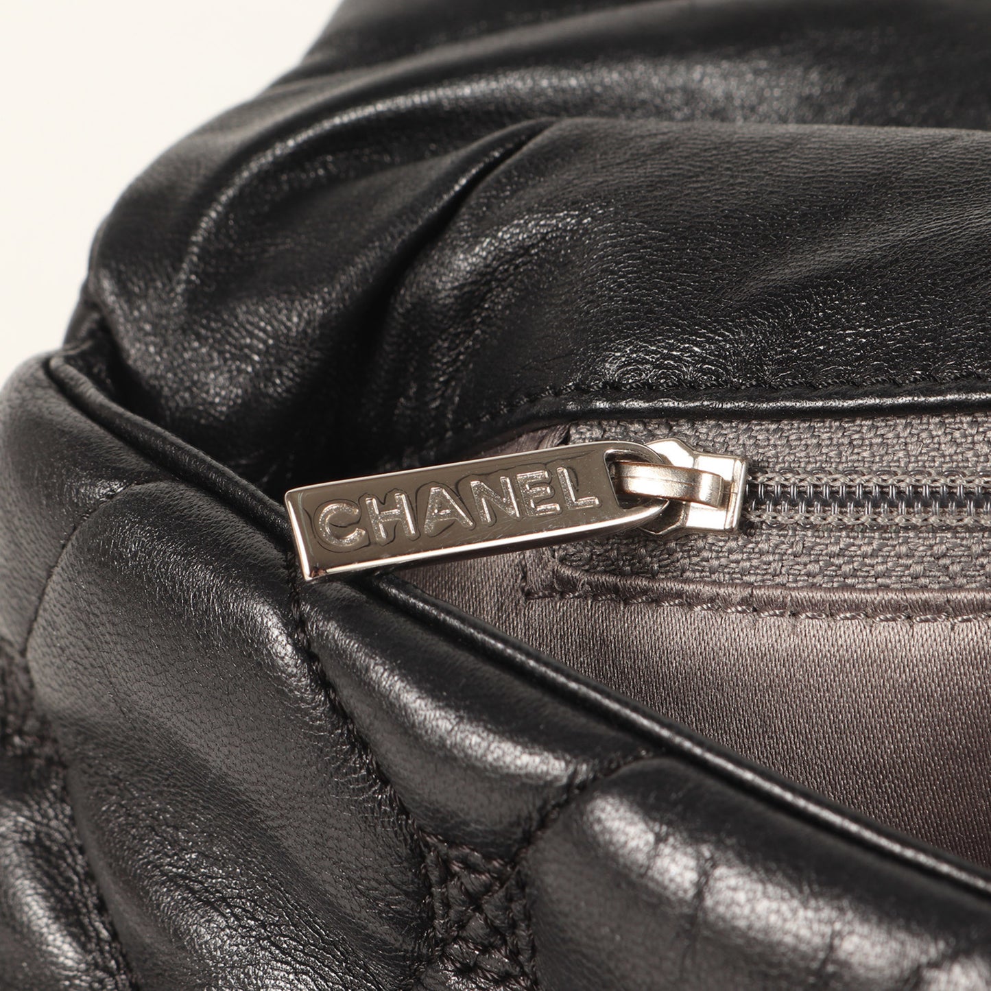 Chanel Black Coco Mark Leather Quilted Handbag