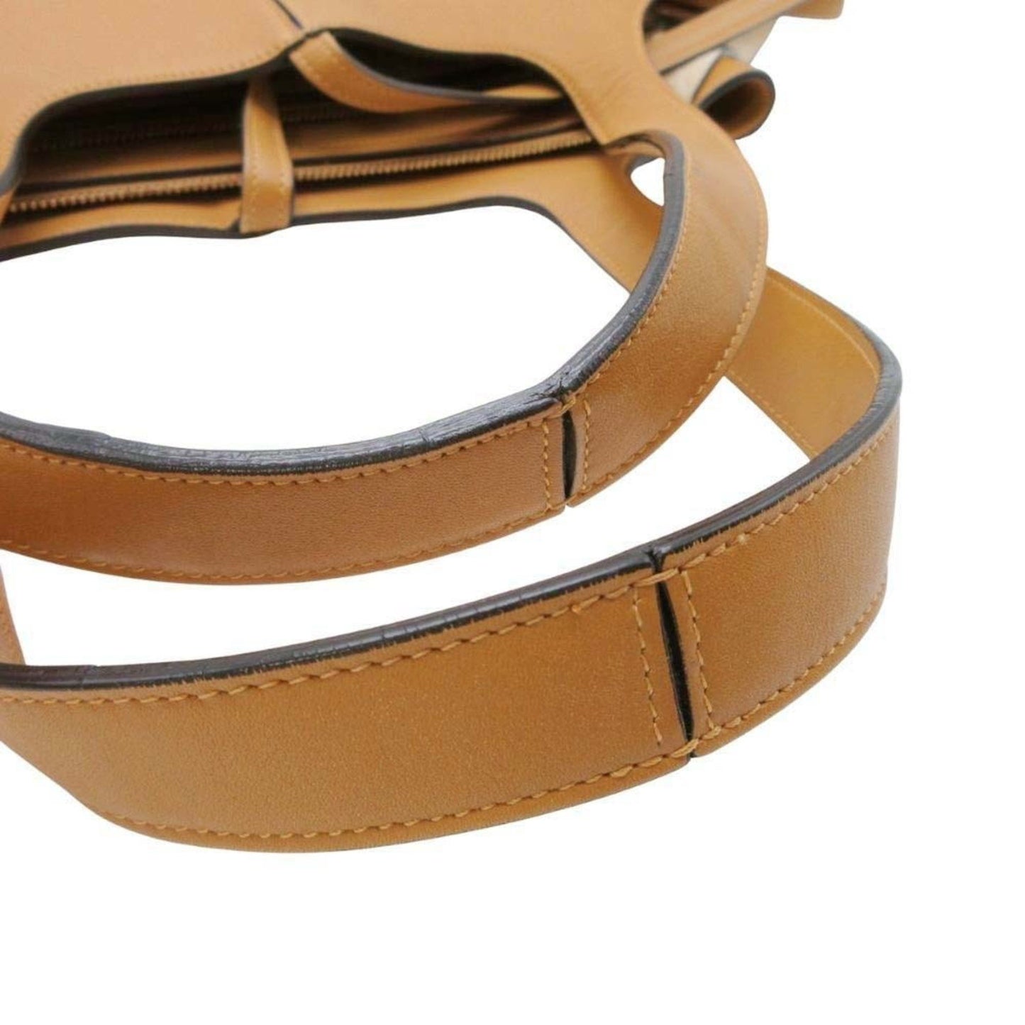 Celine Tri-Fold Leather Handbag Tote Bag In Mustard