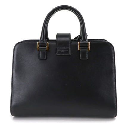 Saint Laurent Baby Cabas 2-Way Hand/Shoulder Bag In Black Leather