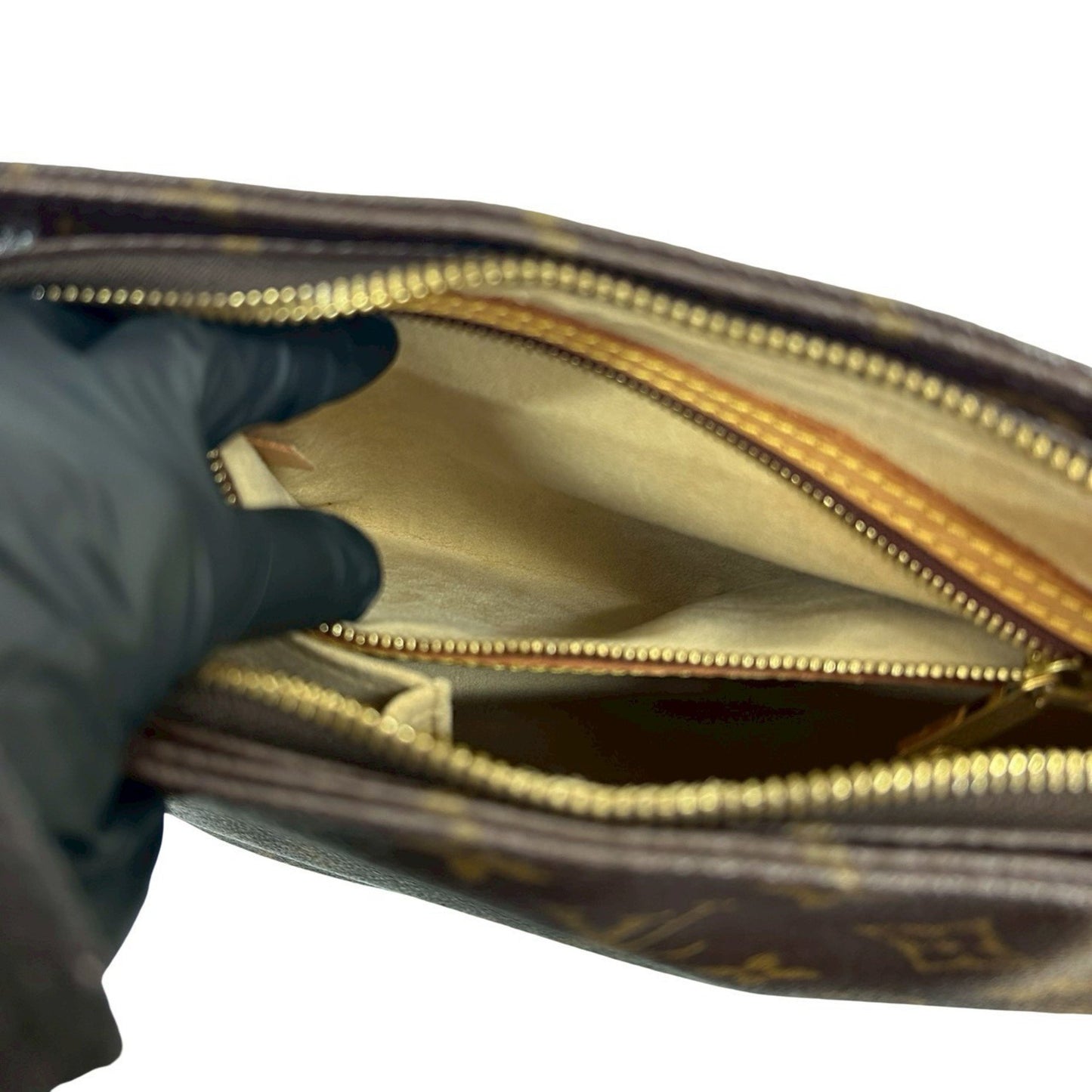 Louis Vuitton Vintage Looping Mm Monogram Leather Semi-One Shoulder Bag Brown 25709