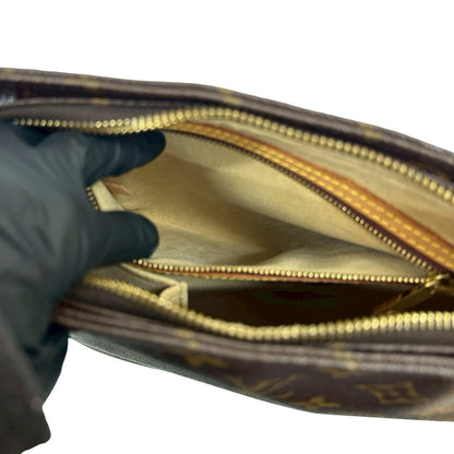 Louis Vuitton Vintage Looping Mm Monogram Leather Semi-One Shoulder Bag Brown 25709