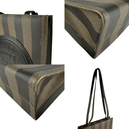 Fendi Fendi Shoulder Bag Pecan Coated Canvas Brown X Black