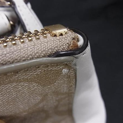 Coach Tote Bag Small Christy Carriole F58291 Beige X Ivory Leather