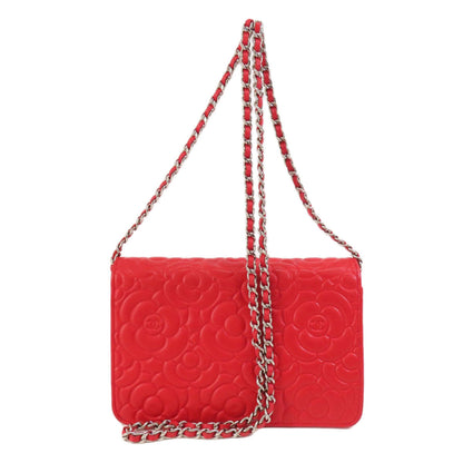 Chanel Chain Wallet Camellia Coco Mark Long Leather