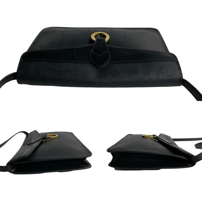 Christian Dior 66229 Black Leather Shoulder Bag