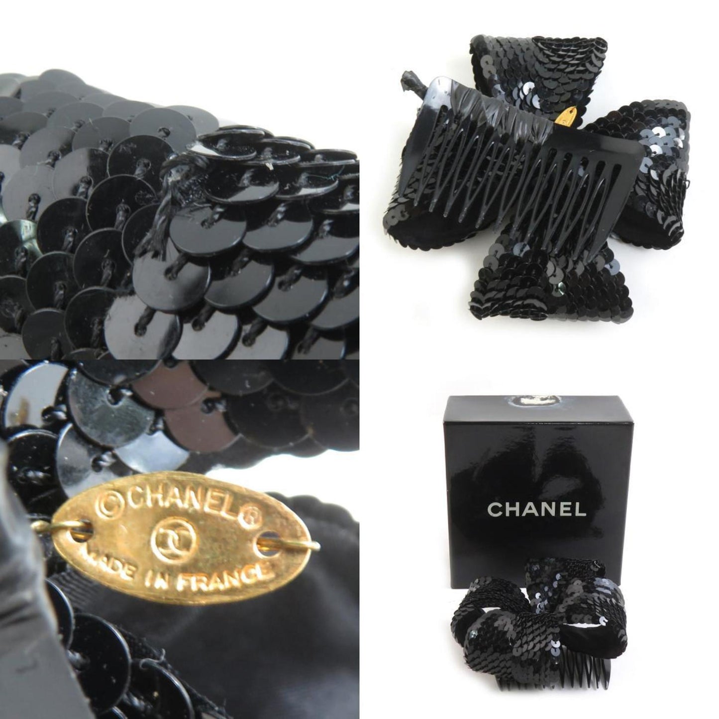 Chanel Hair Accessory Kanzashi (Semi-Perfect Hairpin) In Black