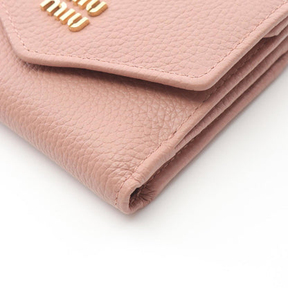 Miu Miu Miu Vit.Daino Tri-Fold Wallet Leather