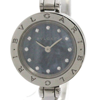 Bvlgari B-Zero1 Diamond Blue Mop Dial Steel Quartz Watch Bz23S Polished