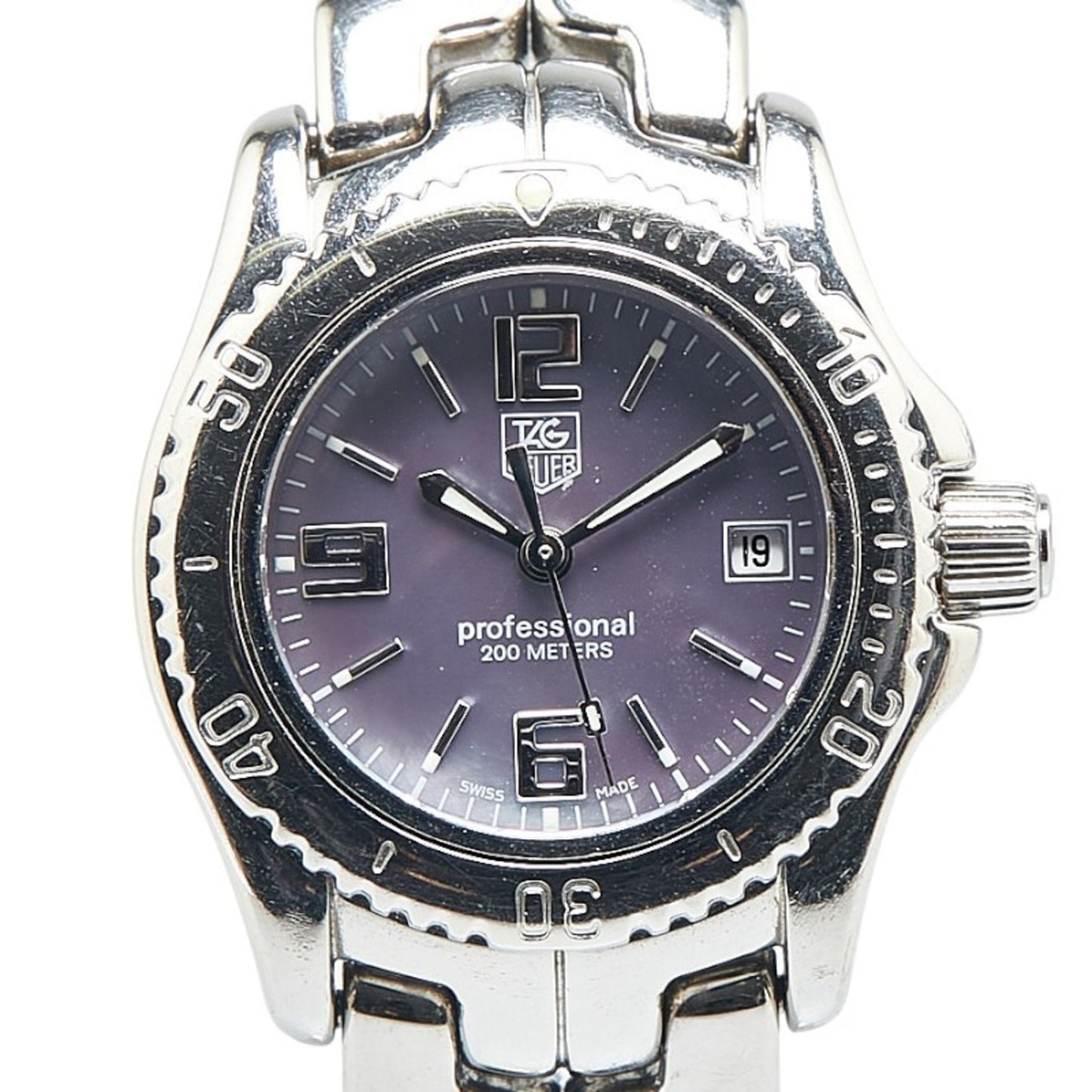 Tag Heuer Link Watch Wt141B Quartz Purple Dial Stainless Steel