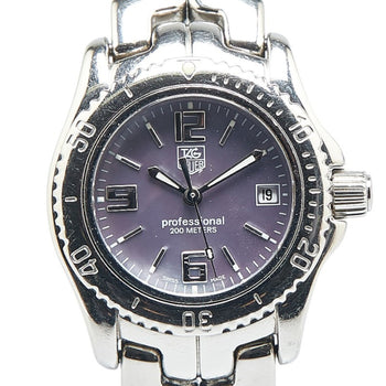 Tag Heuer Link Watch Wt141B Quartz Purple Dial Stainless Steel
